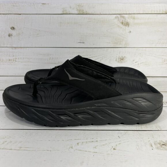 Hoka One One Ora Recovery Flip Flops Womens Size 8 Black Comfort Sandals - Picture 4 of 9